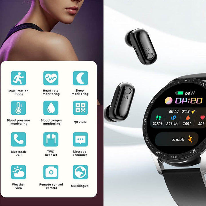 2-in-1 Smartwatch with Bluetooth Headphones | Stornfield