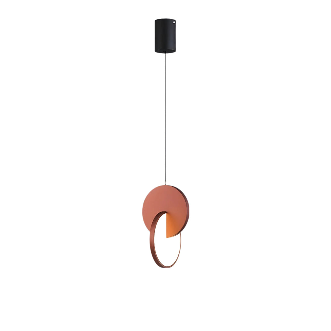 Modern Scandinavian LED pendant lamp with round frame and warm light bowl