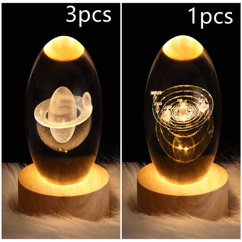 3D Galaxy Crystal Ball LED Night Light | Stornfield