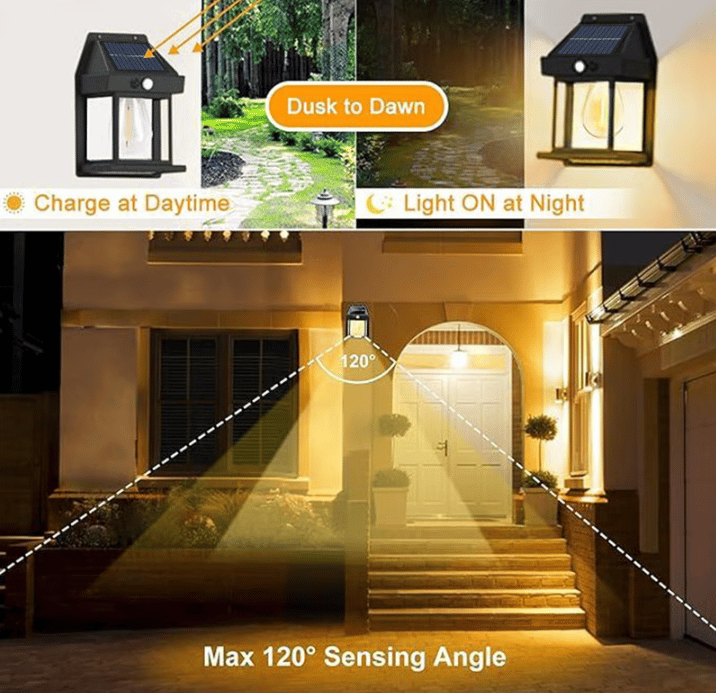 Solar wall light with motion detector | Stornfield