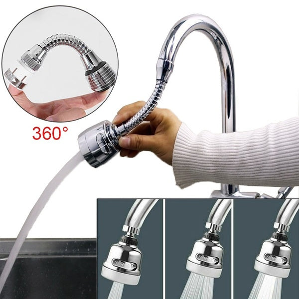 Water-saving attachment made of stainless steel, 360-degree movable and extendable | Stornfield