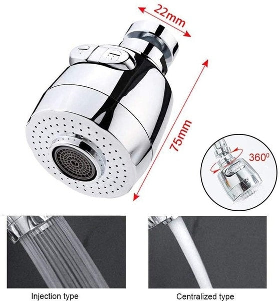 Water-saving attachment made of stainless steel, 360-degree movable and extendable | Stornfield