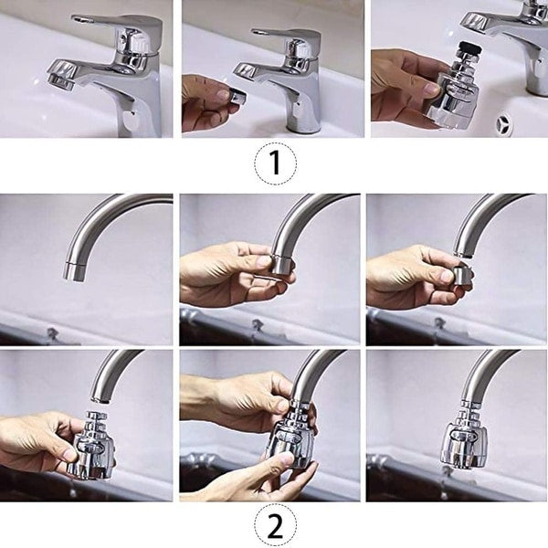 Water-saving attachment made of stainless steel, 360-degree movable and extendable | Stornfield