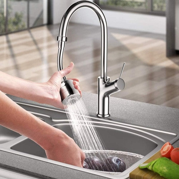 Water-saving attachment made of stainless steel, 360-degree movable and extendable | Stornfield