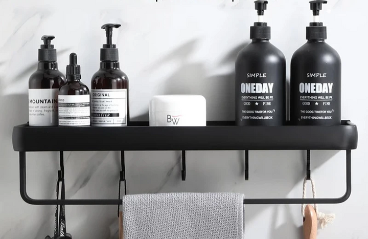 ALUMAX – Black Aluminum Corner Shelf without Drilling Stornfield