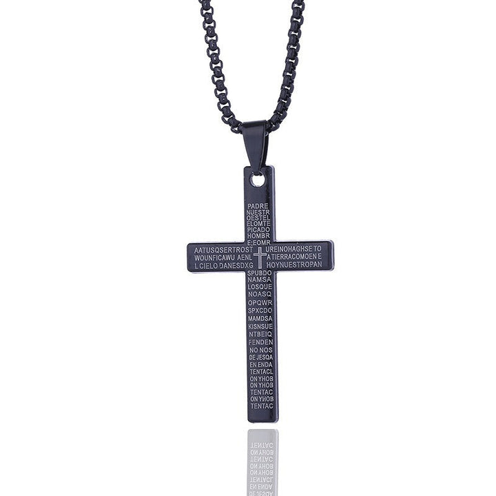 Engraved Lord's Prayer Cross Necklace Stornfield