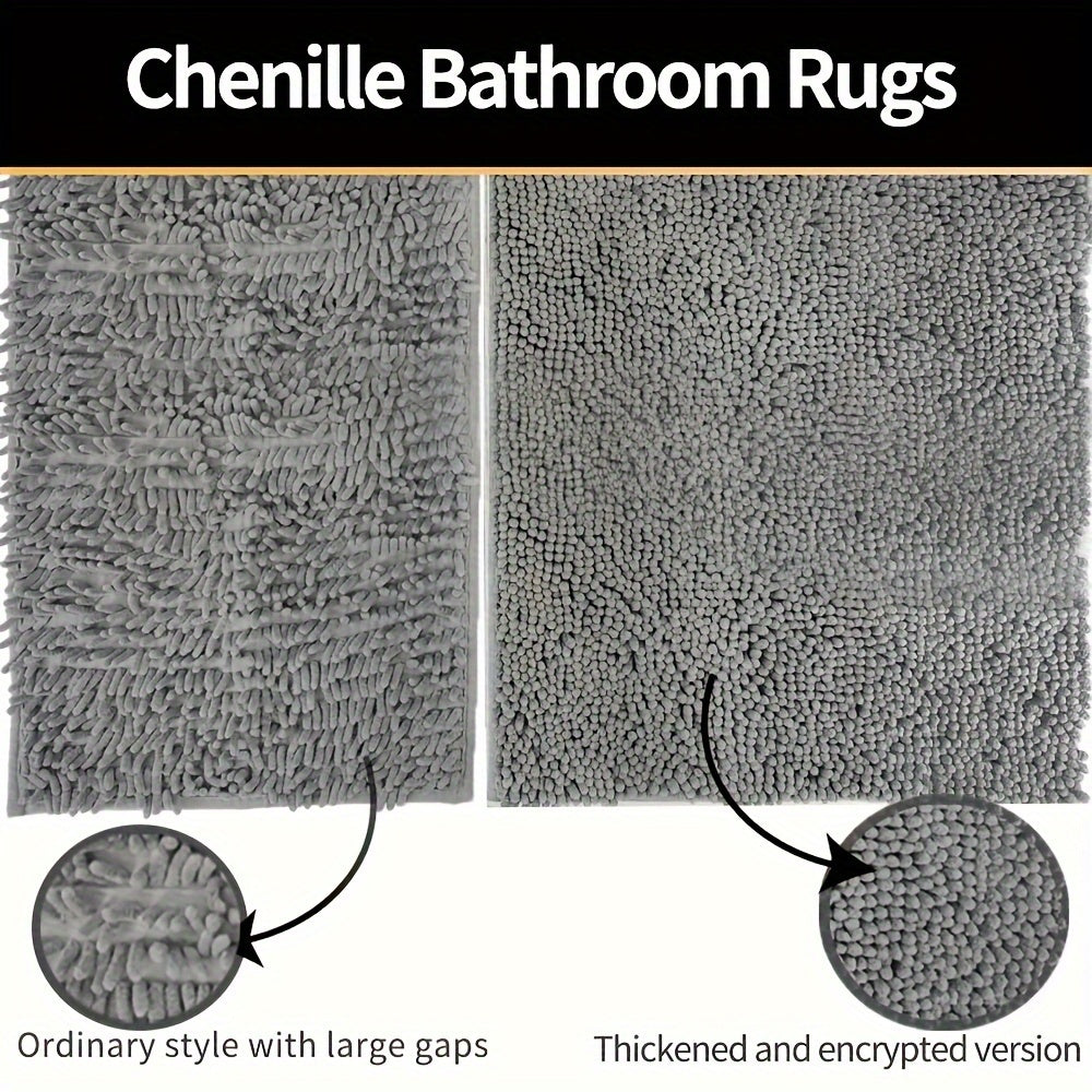 Round LuxeChen Bath Mat Ultra-Soft Chenille – Anti-Slip & Quick Dry | Stornfield