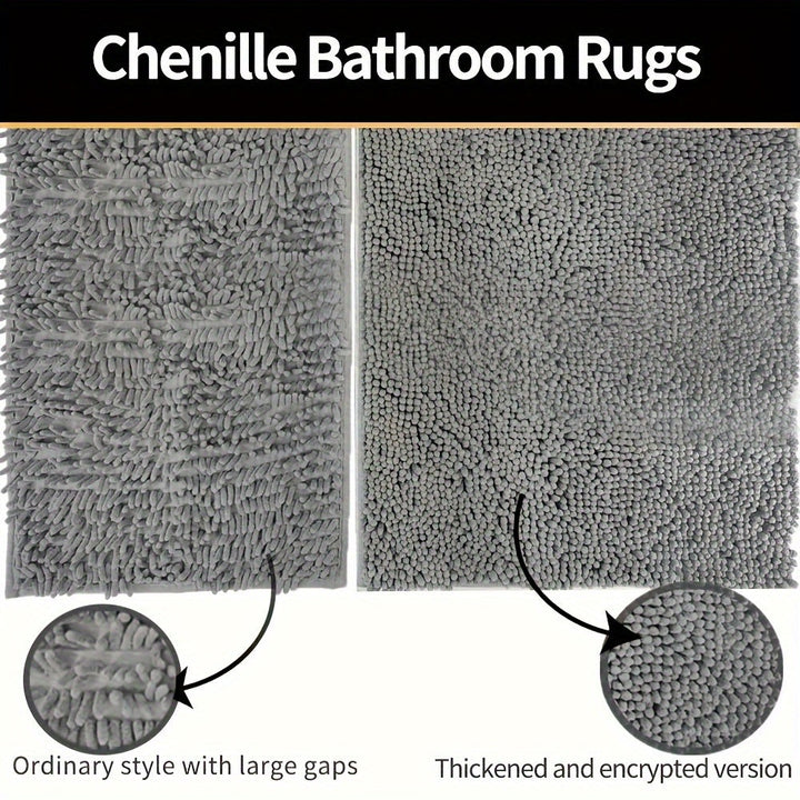 Round LuxeChen Bath Mat Ultra-Soft Chenille – Anti-Slip & Quick Dry | Stornfield