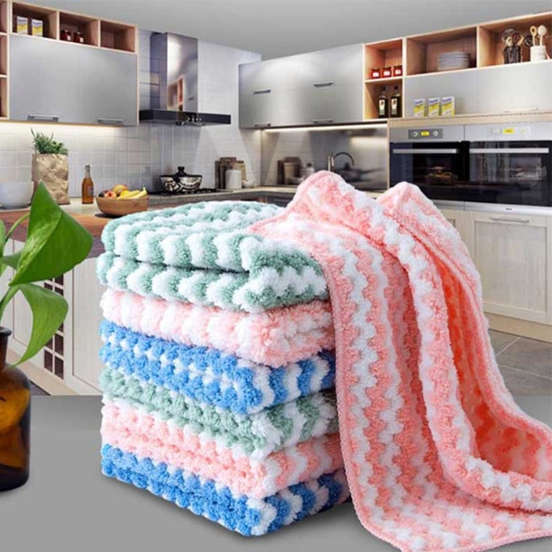 5pcs Kitchen Dishwashing Cloth Water Absorbent Cleaning Cloth | Stornfield