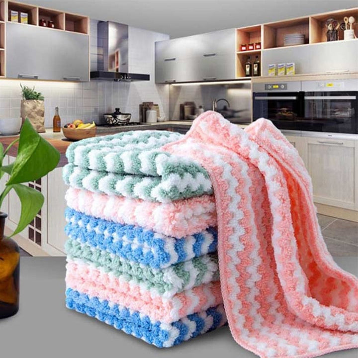 5pcs Kitchen Dishwashing Cloth Water Absorbent Cleaning Cloth | Stornfield