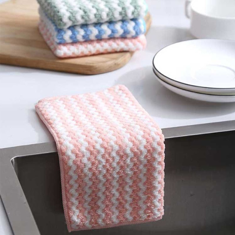 5pcs Kitchen Dishwashing Cloth Water Absorbent Cleaning Cloth | Stornfield