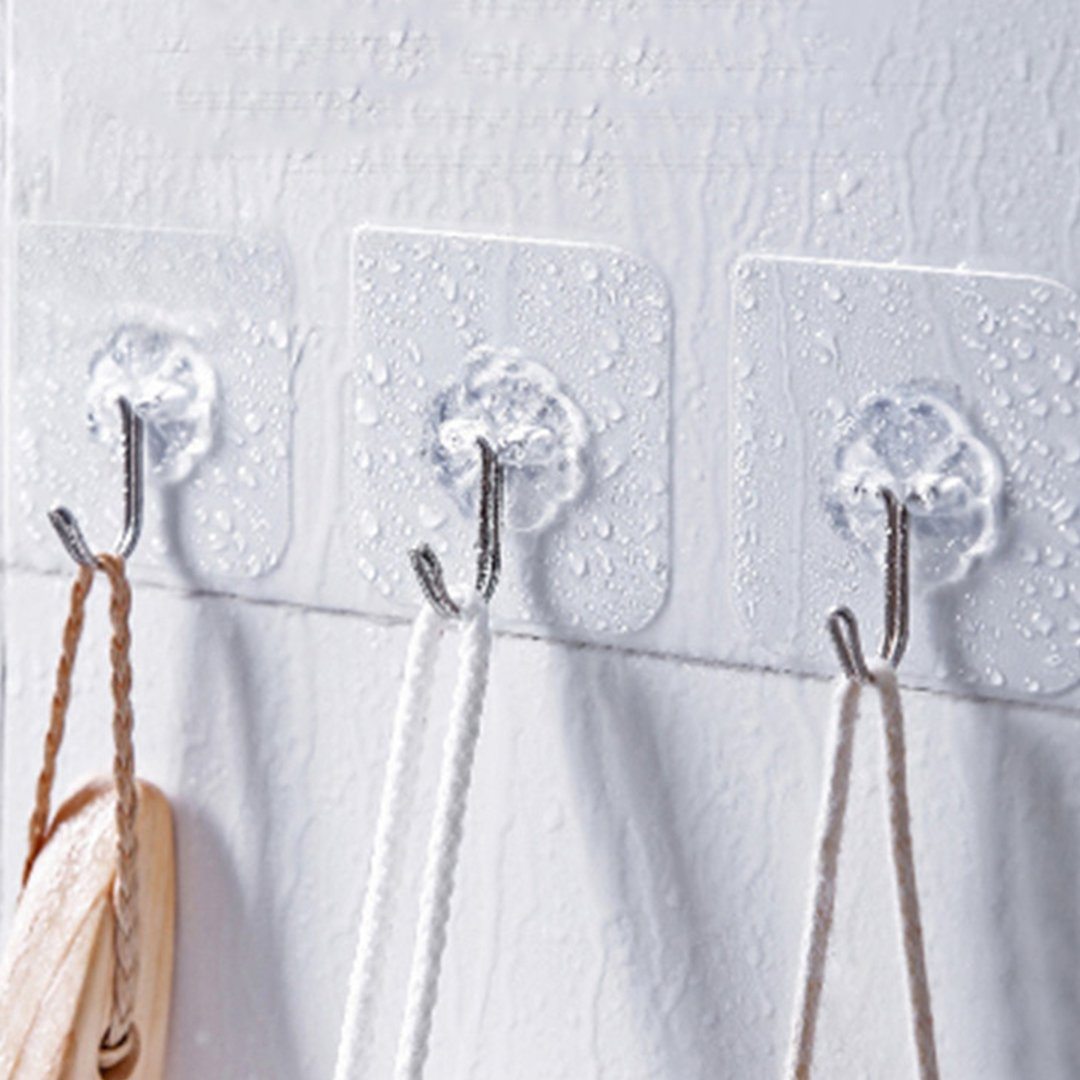 5Pcs/pack Transparent Strong Self Adhesive Waterproof Wall Hook | Stornfield