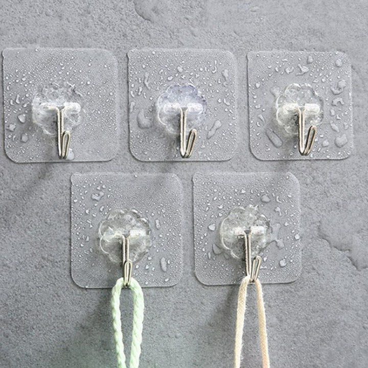 5Pcs/pack Transparent Strong Self Adhesive Waterproof Wall Hook | Stornfield