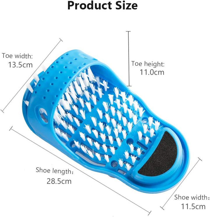 Easy Feet Cleaning Brush Exfoliating Foot Massager Slipper for Unisex Adults, 1 Pc (Blue) Stornfield