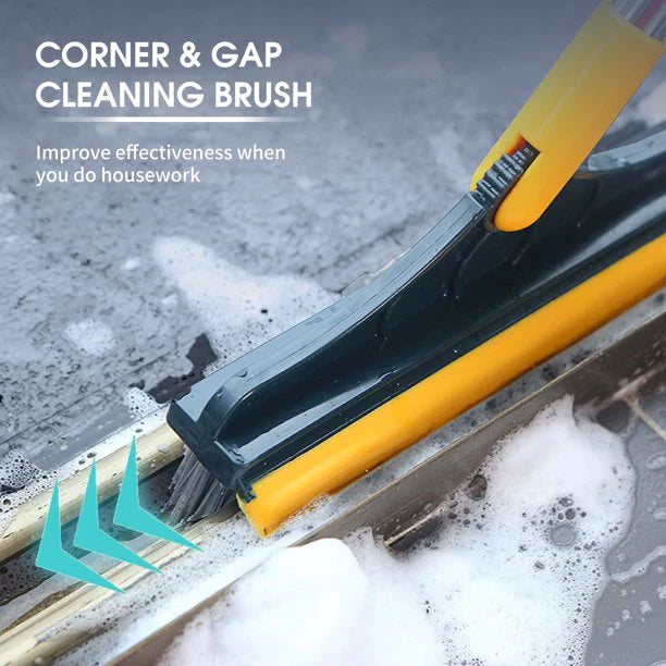 2-in-1 Floor Scrub Brush with Window Squeegee, 120-Degree Rotatable Long Handle, Stornfield