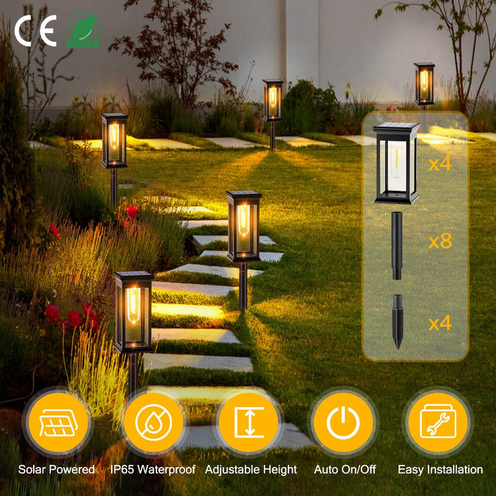 Stornfield | 6-Pack: IP65 Waterproof Solar Garden Lights Automatic On/Off