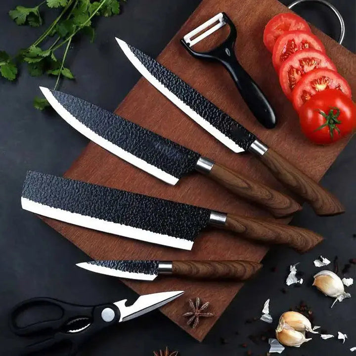 Stornfield | 6-piece kitchen knife set with ergonomic wooden handles