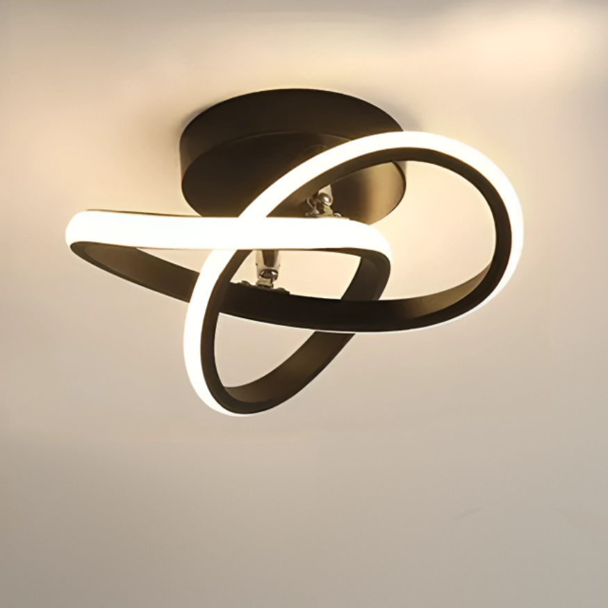 Modern LED Ceiling Lamp 18W | Creative Design with 2 Rings | Energy-Efficient Lighting for Living Room & Office 24 cm | Stornfield