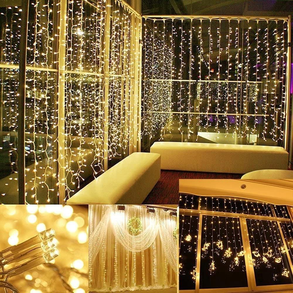 Stornfield | 600 LED 9.8 x 19.6 FT. Curtain Lights with 8 Lighting Modes and Memory Function