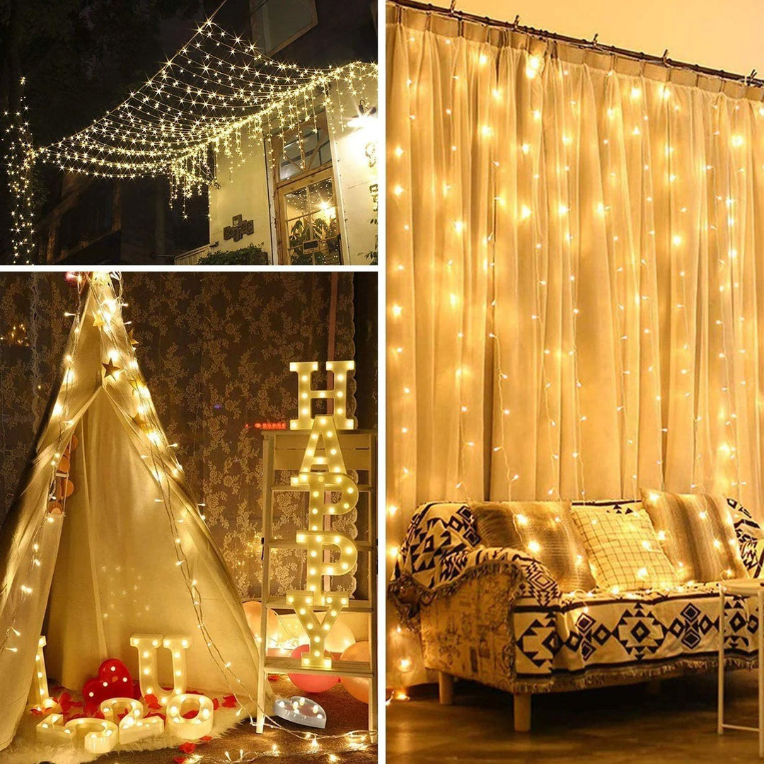 Stornfield | 600 LED 9.8 x 19.6 FT. Curtain Lights with 8 Lighting Modes and Memory Function