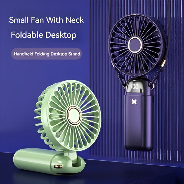 Rechargeable Handheld Mini Fan | 5-Speed, 90-Degree Adjustable & Quiet for Office, Home & Outdoor Use | Stornfield