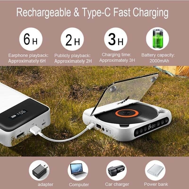 Stornfield | Portable Bluetooth-compatible CD Player