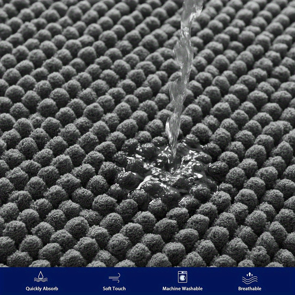 Round LuxeChen Bath Mat Ultra-Soft Chenille – Anti-Slip & Quick Dry | Stornfield
