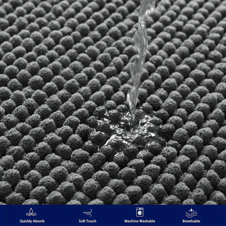 Round LuxeChen Bath Mat Ultra-Soft Chenille – Anti-Slip & Quick Dry | Stornfield