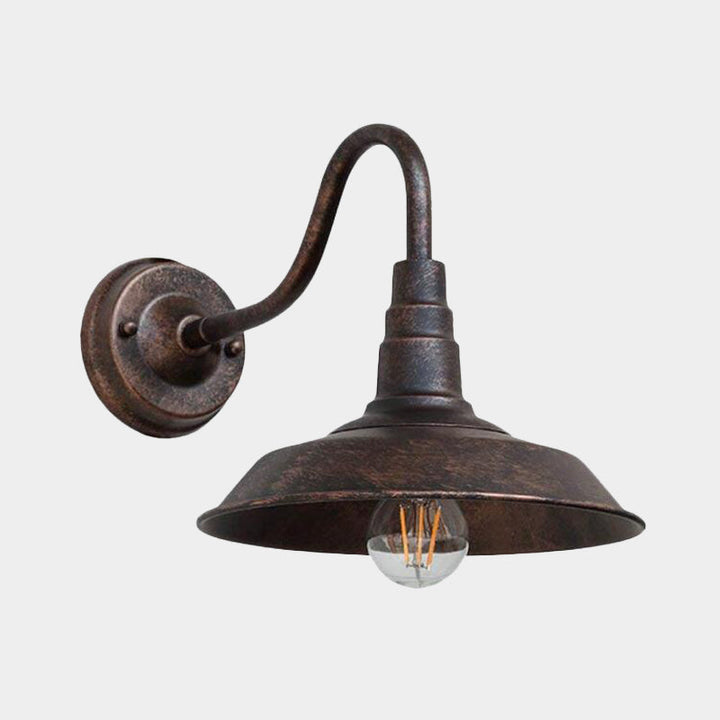 1 Bulb Iron Wall Light Rustic Black Finish Barn Bedside Wall Sconce with Gooseneck Arm | Stornfield
