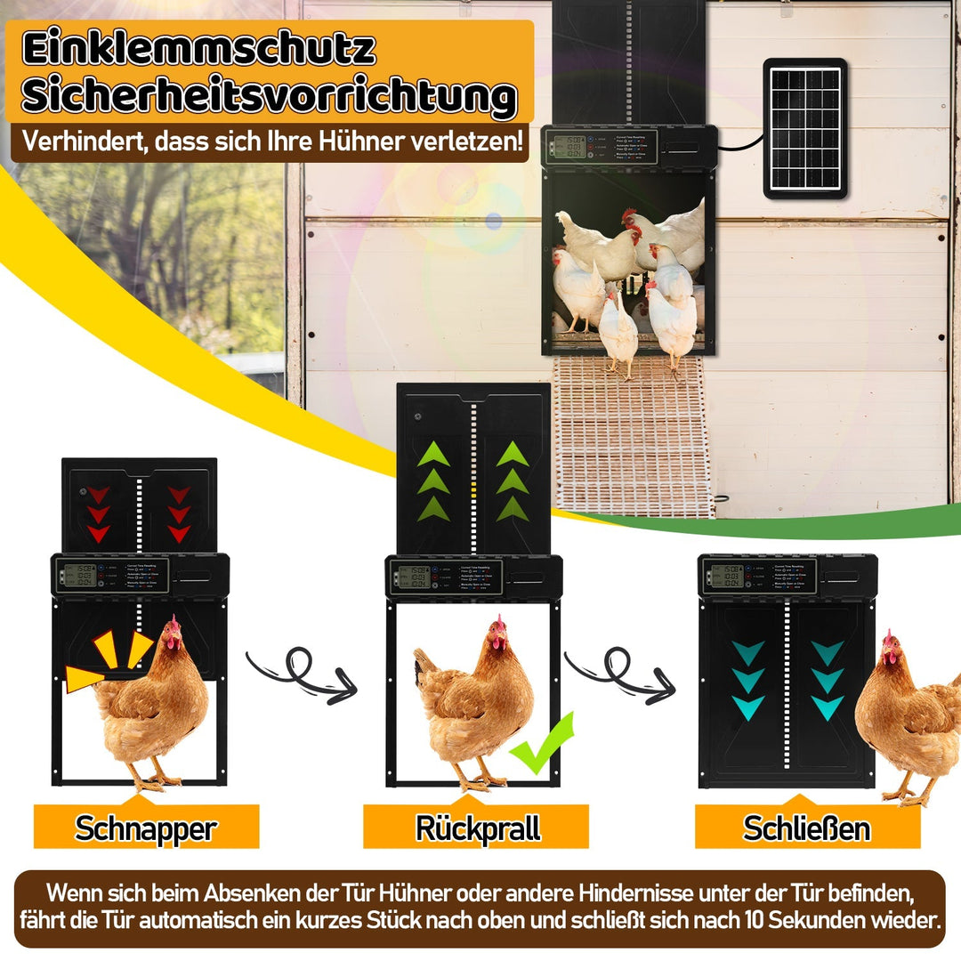 Electric Chicken Coop Door Solar with LED Display and Remote Control | Stornfield