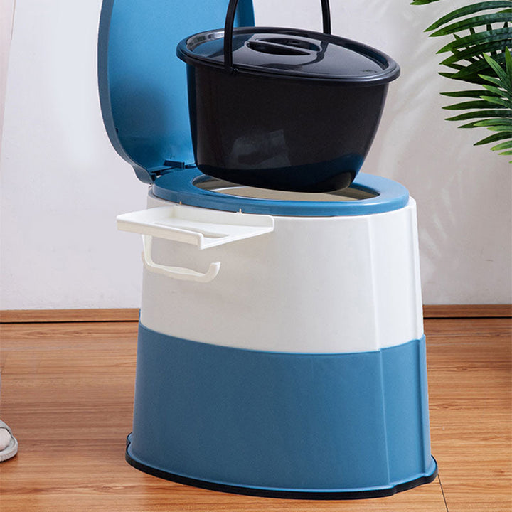 Stornfield | Modern Flush Toilet Plastic Round Floor Mounted Toilet Bowl for Bathroom