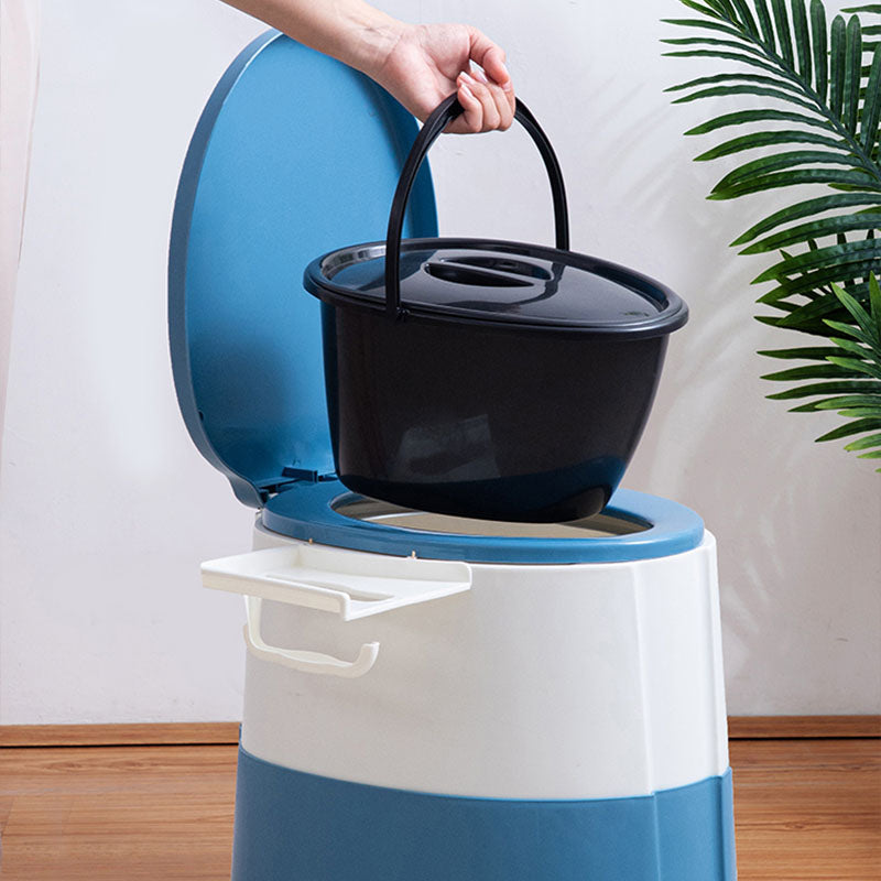 Stornfield | Modern Flush Toilet Plastic Round Floor Mounted Toilet Bowl for Bathroom
