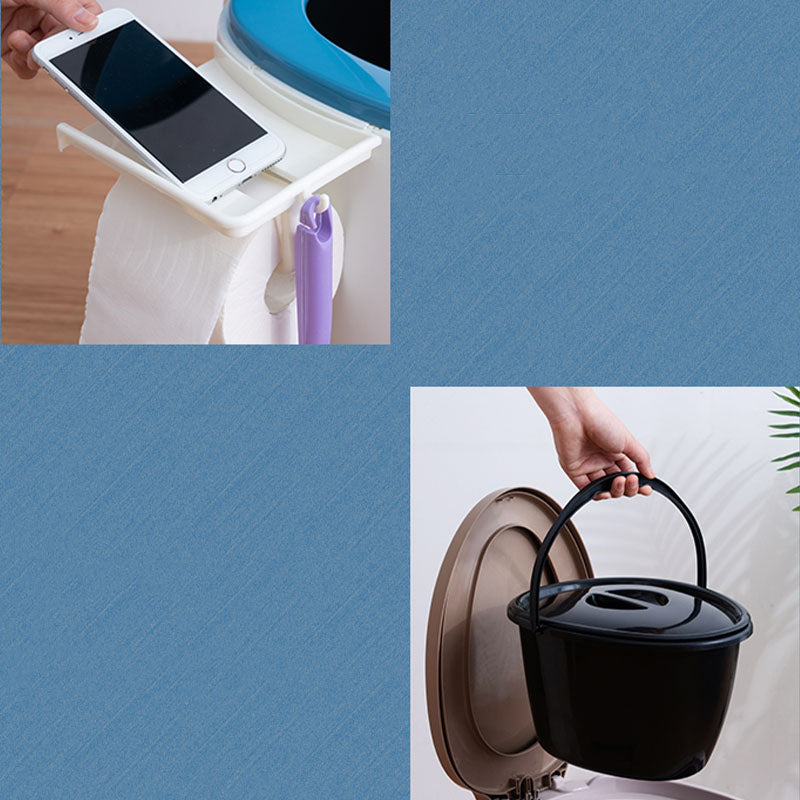 Stornfield | Modern Flush Toilet Plastic Round Floor Mounted Toilet Bowl for Bathroom