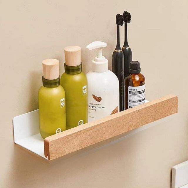 Stornfield | Solid Wood Bathroom Organizer Shelves Without Drilling