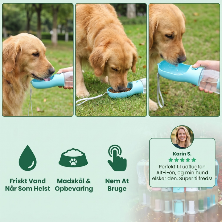 TrailBuddy™ – 3-in-1 Dog Water Bottle with Food Box | Stornfield