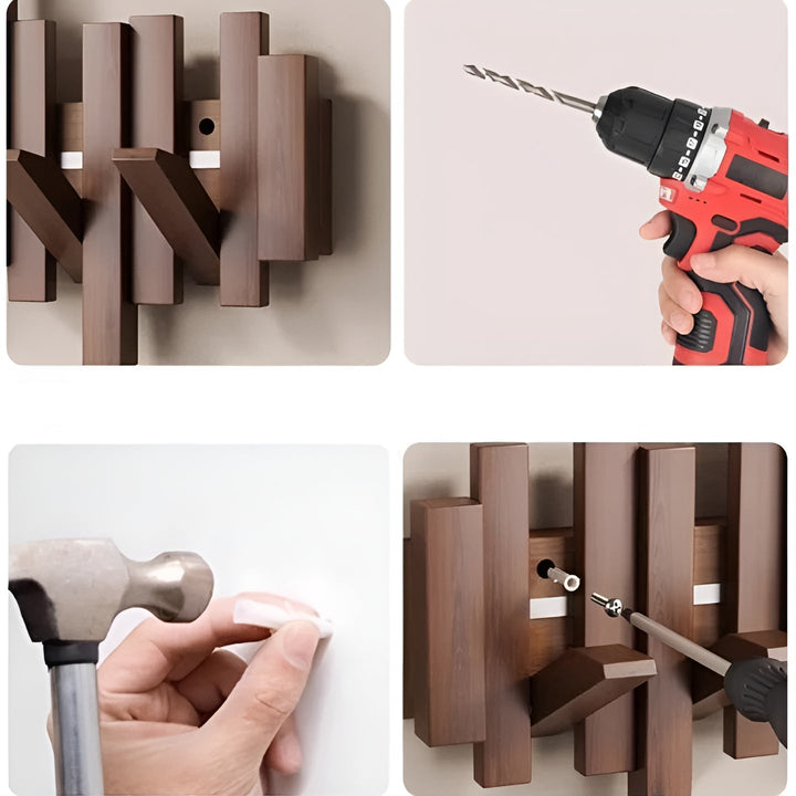 Stylish wooden wardrobe – FlexiStornfielde magnetic hooks for more organization | Ideal for bedroom | Stornfield