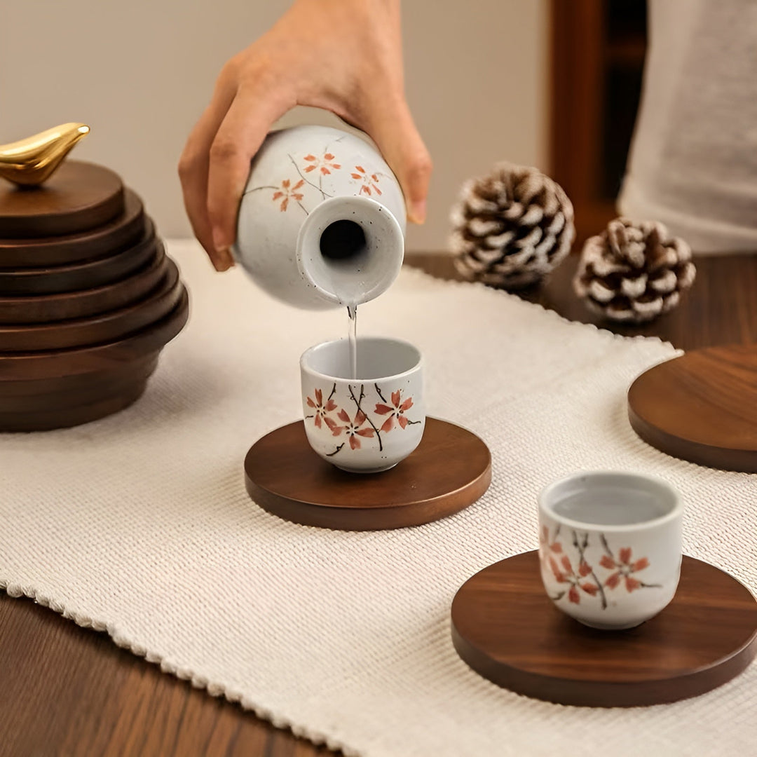 Walnut Wood Coaster – Heat Resistant & Anti-Scalding | Ideal for Cups, Glasses, and Pots | Stornfield
