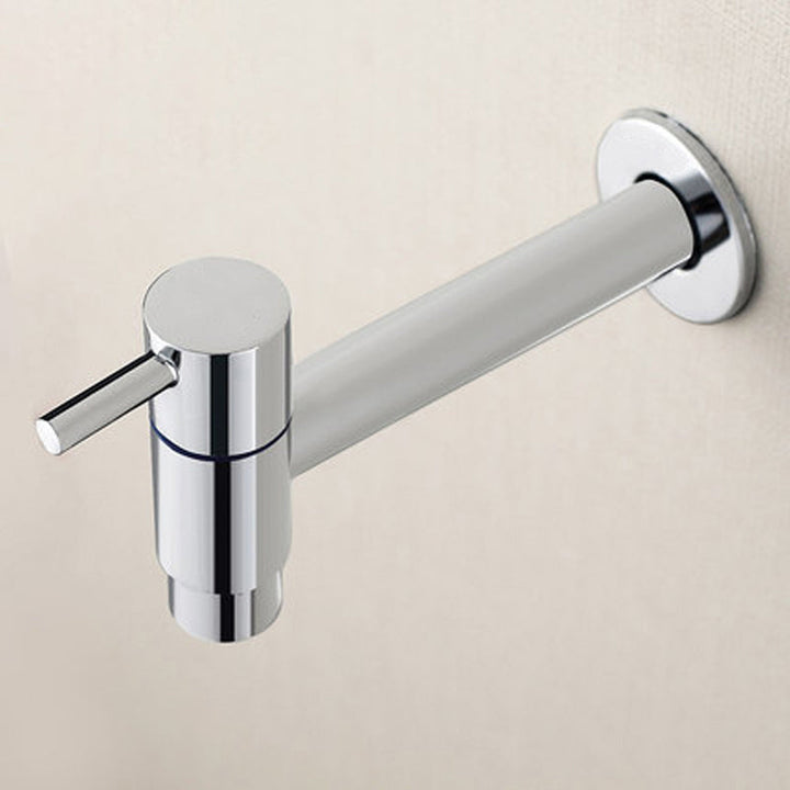 Stornfield | Contemporary Wall-Mounted Bathroom Faucet Single Hole Low Arc Solid Brass Circular Faucet