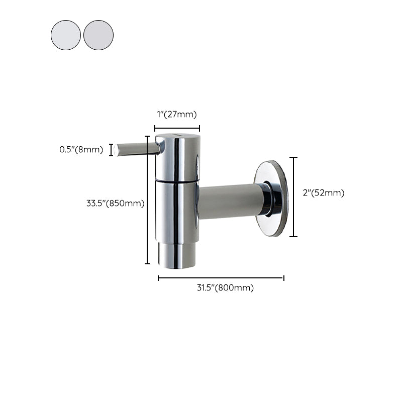 Stornfield | Contemporary Wall-Mounted Bathroom Faucet Single Hole Low Arc Solid Brass Circular Faucet