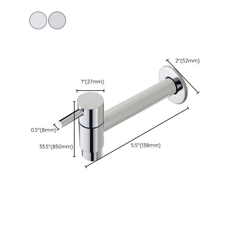 Stornfield | Contemporary Wall-Mounted Bathroom Faucet Single Hole Low Arc Solid Brass Circular Faucet