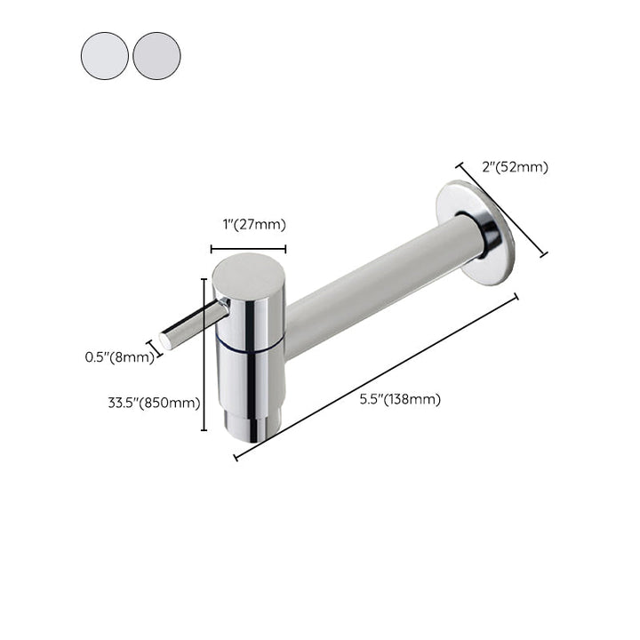 Stornfield | Contemporary Wall-Mounted Bathroom Faucet Single Hole Low Arc Solid Brass Circular Faucet