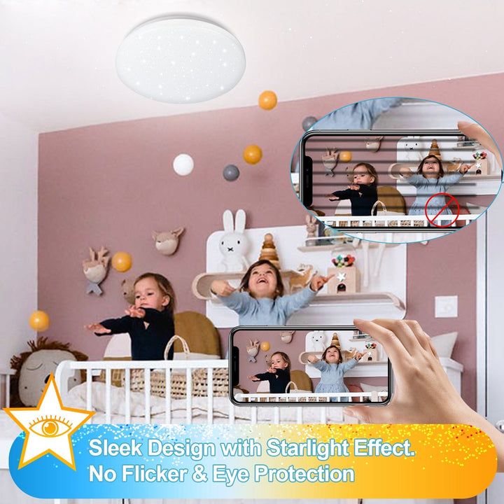 24W LED Ceiling Light Dimmable with Starry Sky Effect | Stornfield