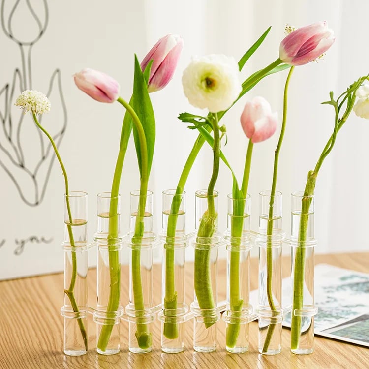 Stornfield | Flexible Flower Vases with Hinges | Modern Glass Tube Vase