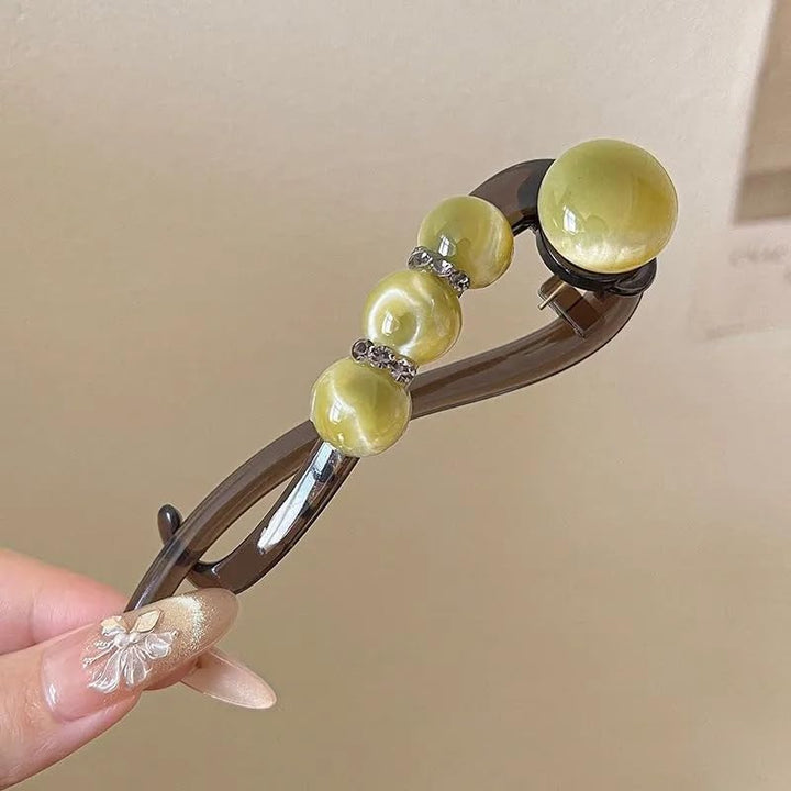 Elegant Rose Pearl Twist Hair Clip Stornfield
