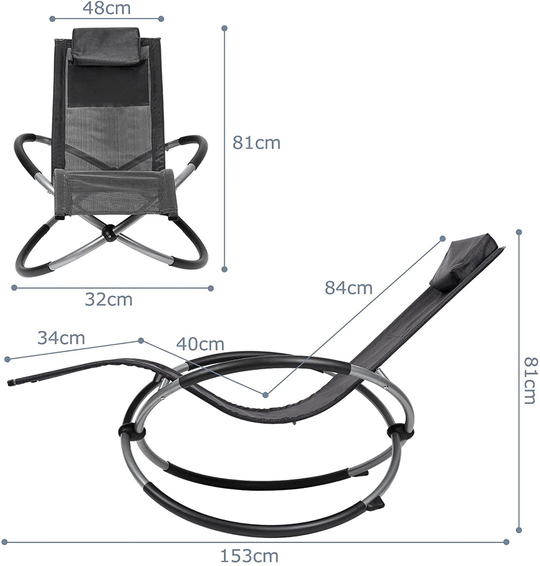 Relax lounger deck chair swinging lounger foldable | Stornfield