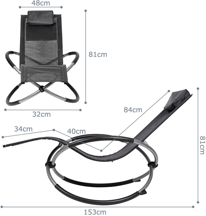 Relax lounger deck chair swinging lounger foldable | Stornfield