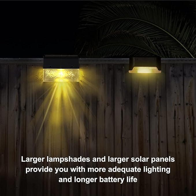 Stornfield | Solar Deck Lights Set of 4, Outdoor Solar Stair Lights, Warm White/Color Changing Solar Fence Lights for Garden Patio