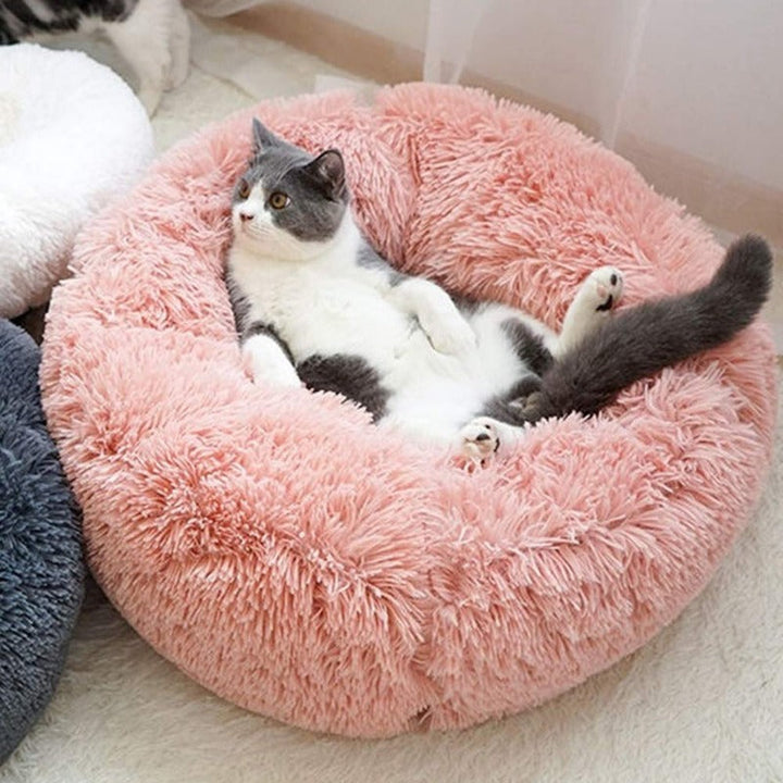 Stornfield | PawNest Soothing Donut Cat Bed | Round Plush Kennel | Stress-Reducing and Comfortable | Perfect for Cats and Small Dogs