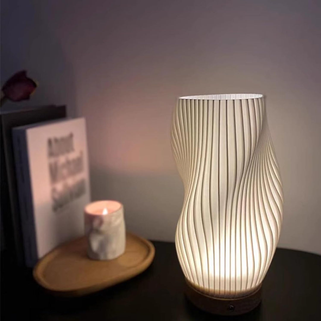 Stornfield | Elegant Wavy Design USB-Powered Table Lamp | WaveGlow