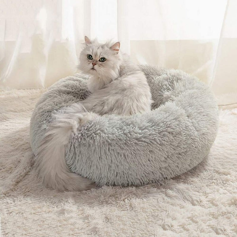 Stornfield | PawNest Soothing Donut Cat Bed | Round Plush Kennel | Stress-Reducing and Comfortable | Perfect for Cats and Small Dogs